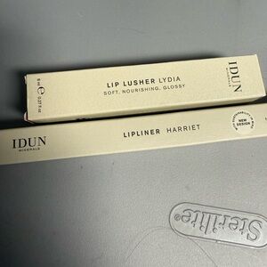 Idun Minerals Lip Liner in Harriet and Lip Lusher in Lydia